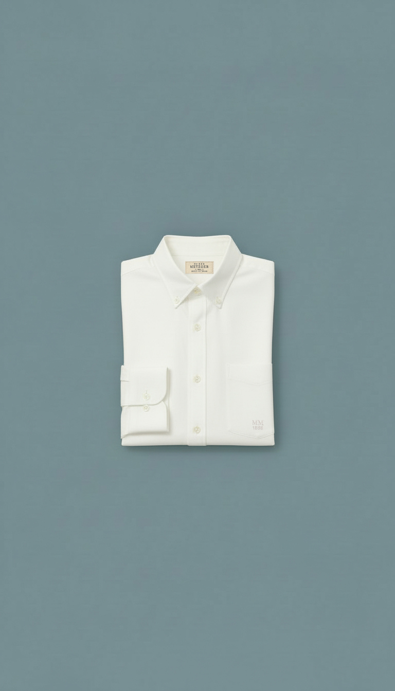 White folded oxford shirt